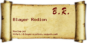 Blayer Rodion névjegykártya